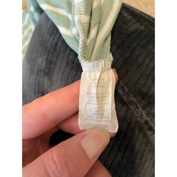 Olivia Rae Green & White Striped Dress Size Medium, Made in USA - Picture 6 of 7